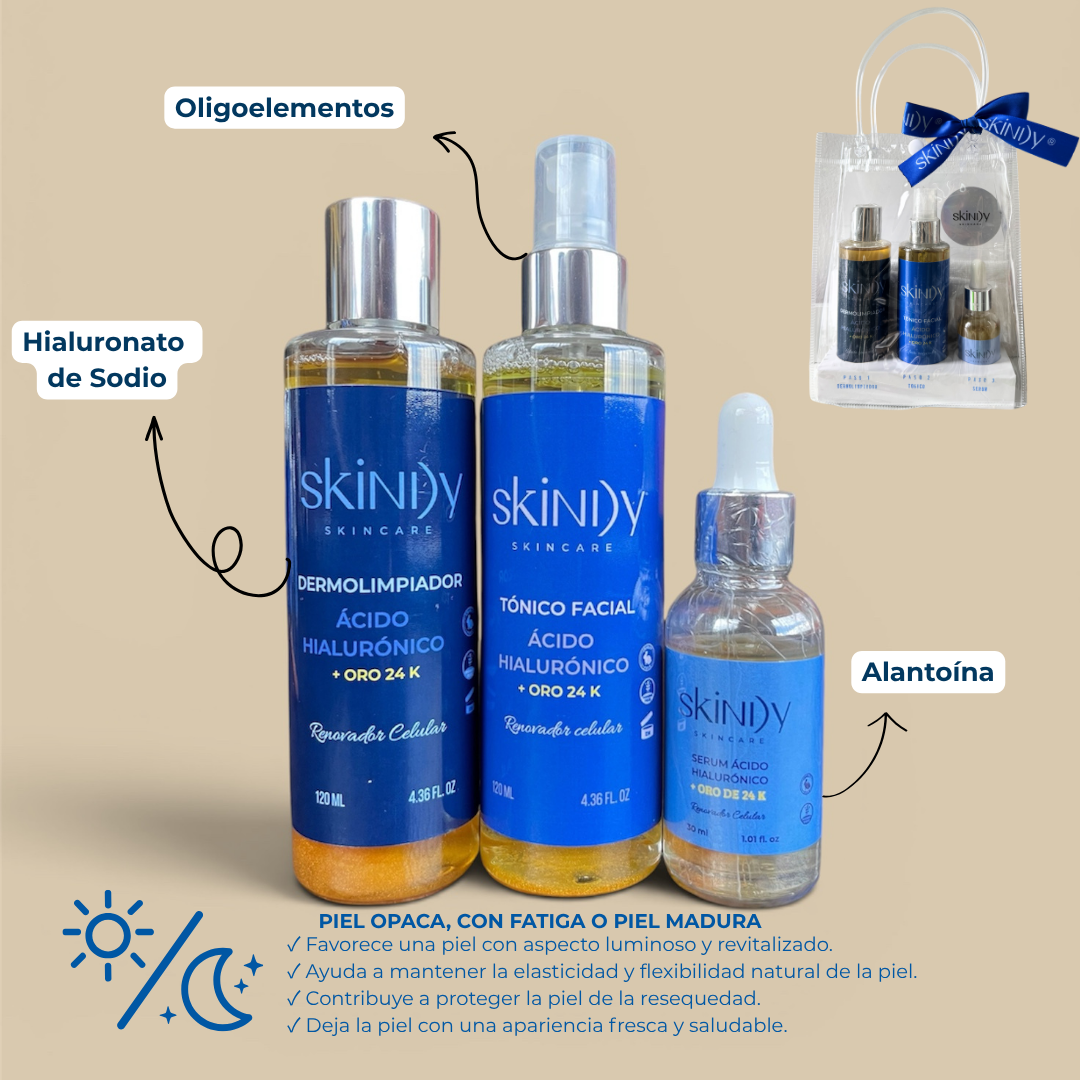Kit de Skincare con Oro 24K y Oligoelementos – Piel luminosa, revitalizada y rejuvenecida