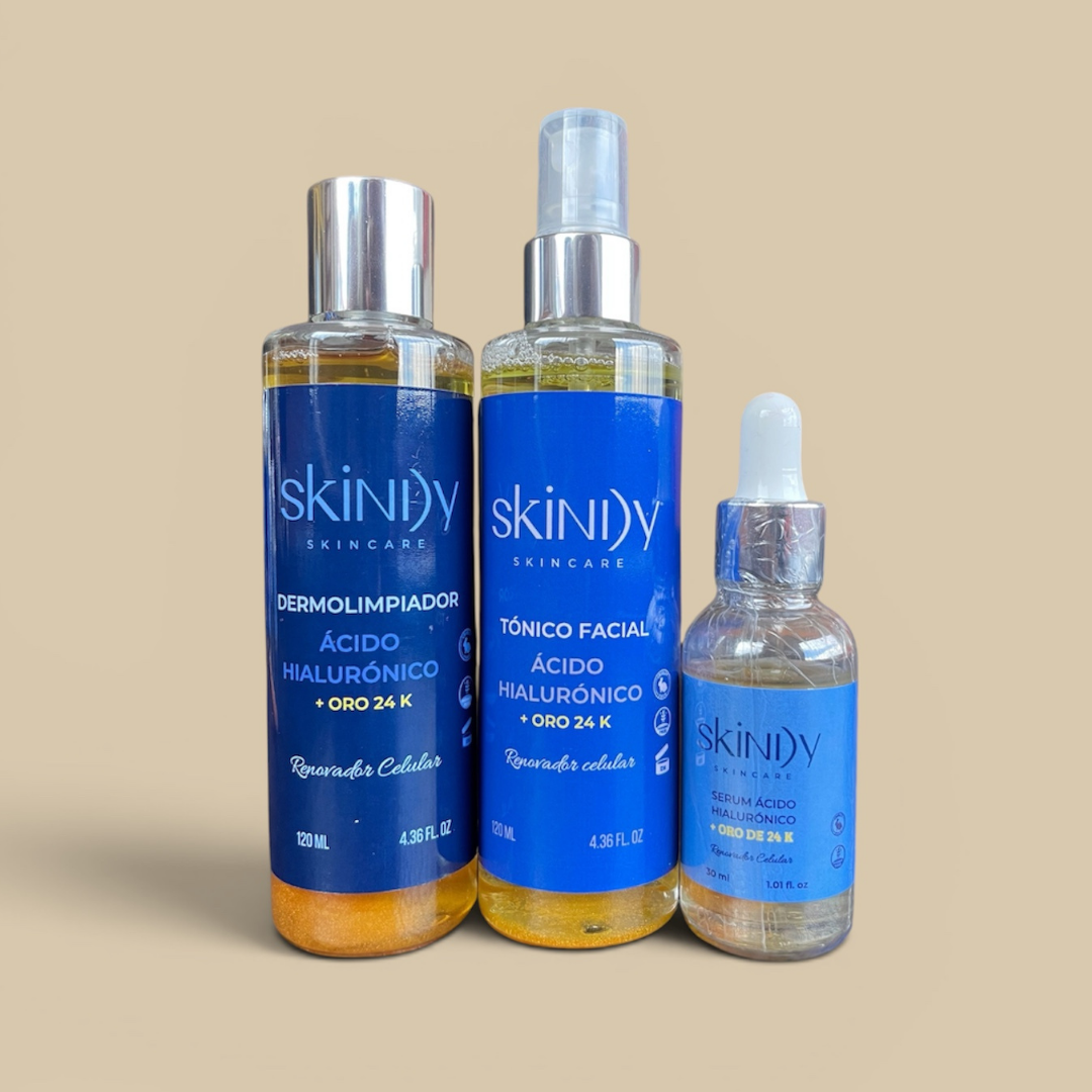 Kit de Skincare con Oro 24K y Oligoelementos – Piel luminosa, revitalizada y rejuvenecida