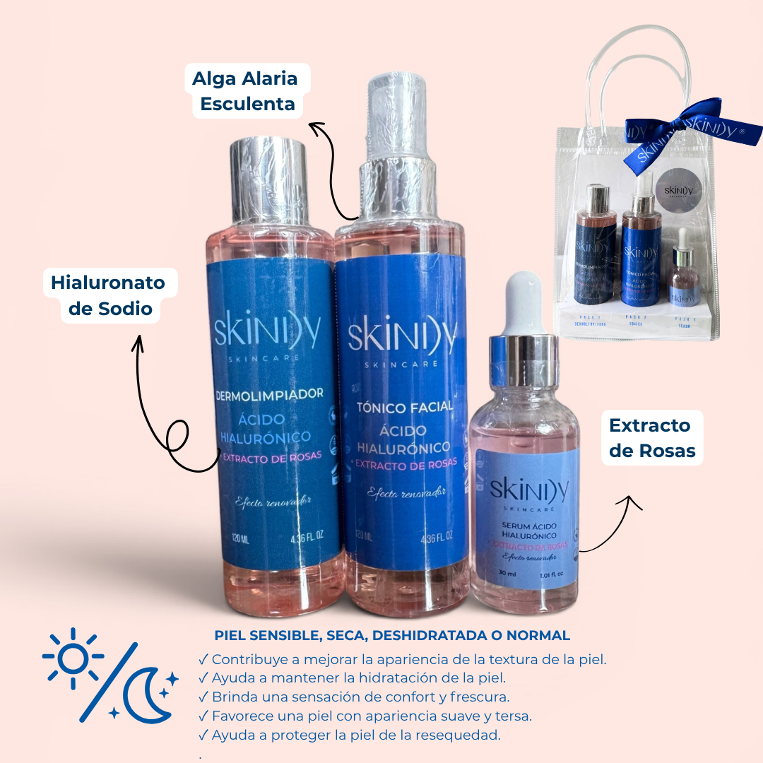 Kit de Skincare Regenerante con Extracto de Rosas – Piel sensible calmada y luminosa