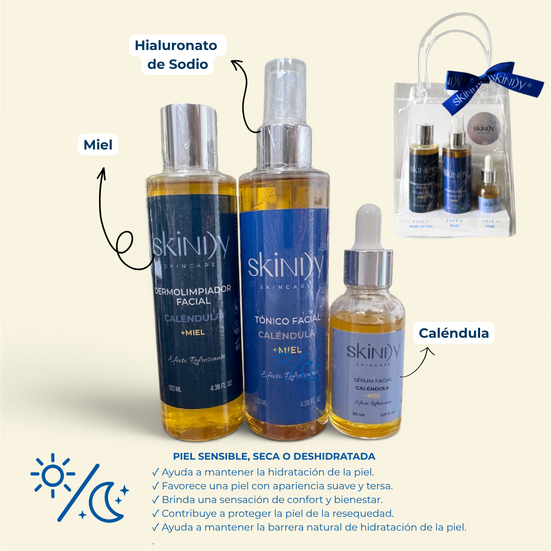 Kit de Skincare con Miel y Caléndula – Piel hidratada, calmada y visiblemente saludable