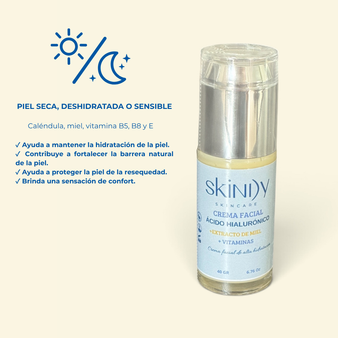 Crema facial con Miel, Niacinamida y Vitaminas – Hidratación profunda