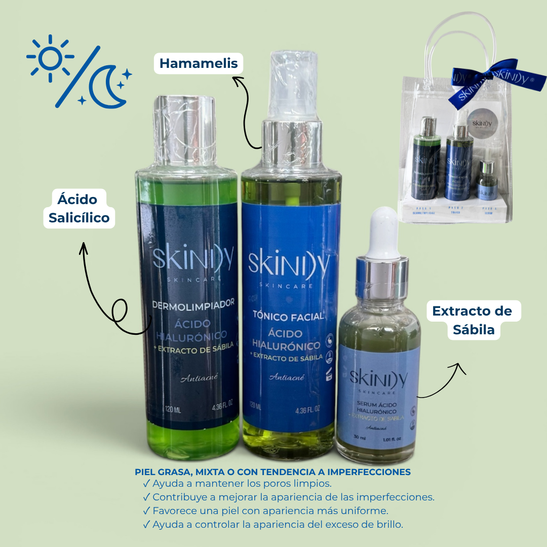 Kit de Skincare con Extracto de Sábilay Hamamelis – Ideal para piel grasa o con acné