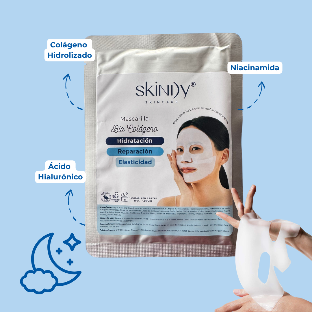 Mascarilla Nocturna con Colágeno Hidrolizado, Niacinamida y Ácido Hialurónico | Hidratación y Regeneración Profunda