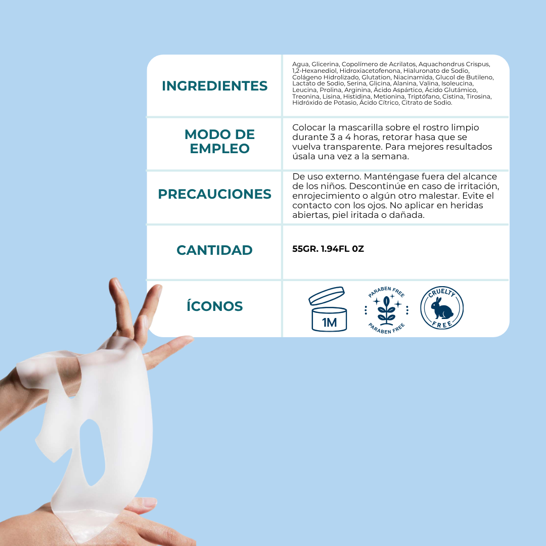 Mascarilla Nocturna con Colágeno Hidrolizado, Niacinamida y Ácido Hialurónico | Hidratación y Regeneración Profunda