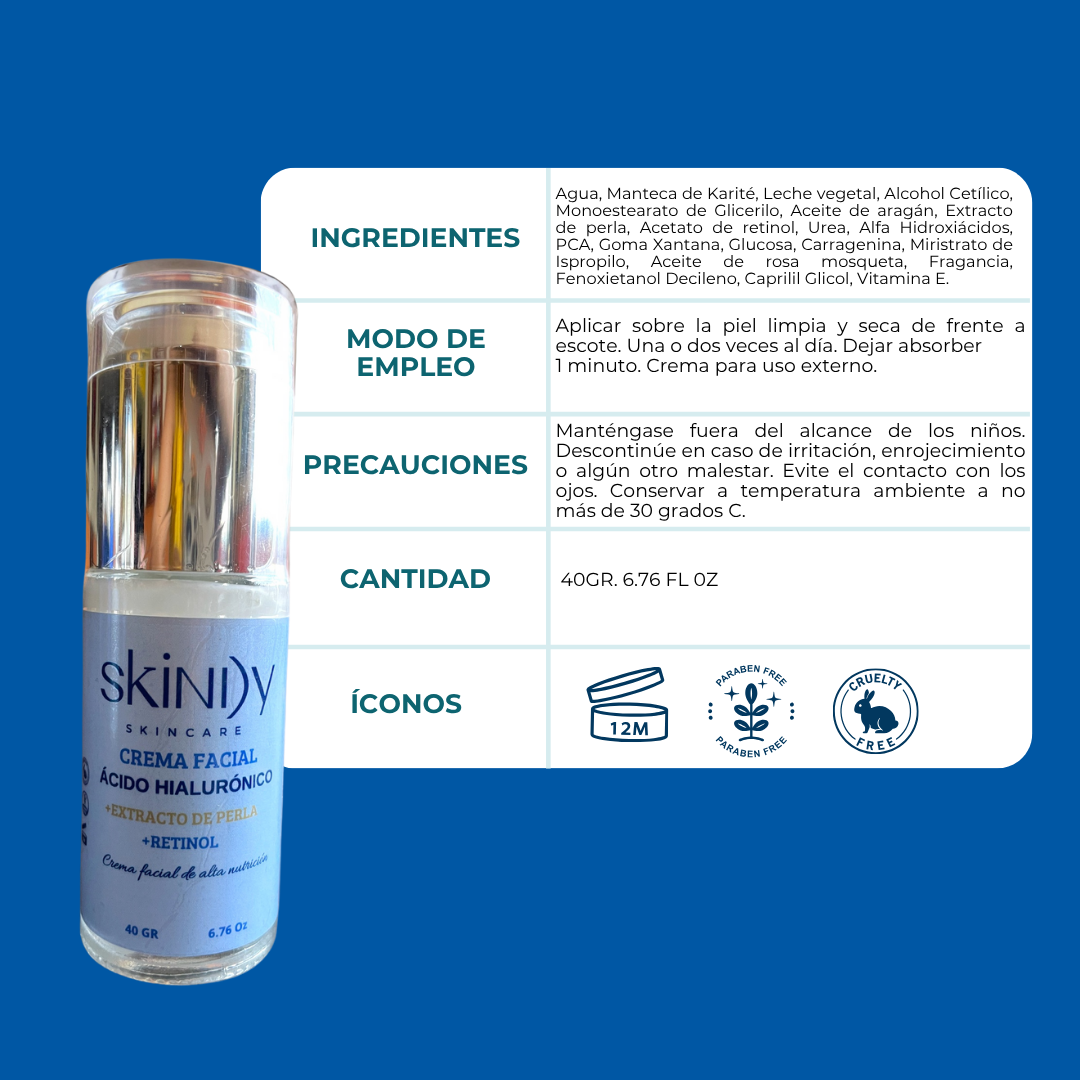 Crema de Noche con Perla y Retinol – Regeneración y luminosidad