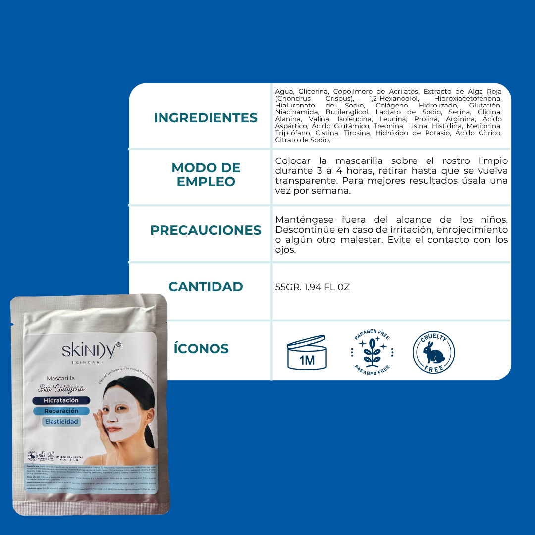 Mascarilla Nocturna con Colágeno Hidrolizado, Niacinamida y Ácido Hialurónico | Hidratación y Regeneración Profunda